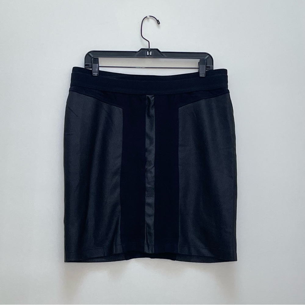 { BCBG Max Azria Skirt } Black Pleather Stretch Pencil Skirt